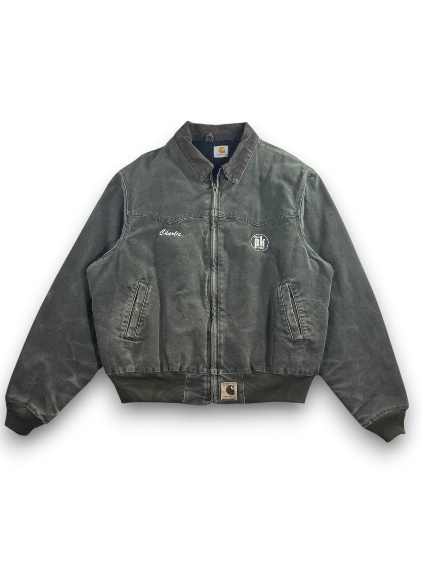 Vintage Faded Carhartt J14 MOS Santa Fe Bomber Jacket Quilt-Lined Men's Size XL