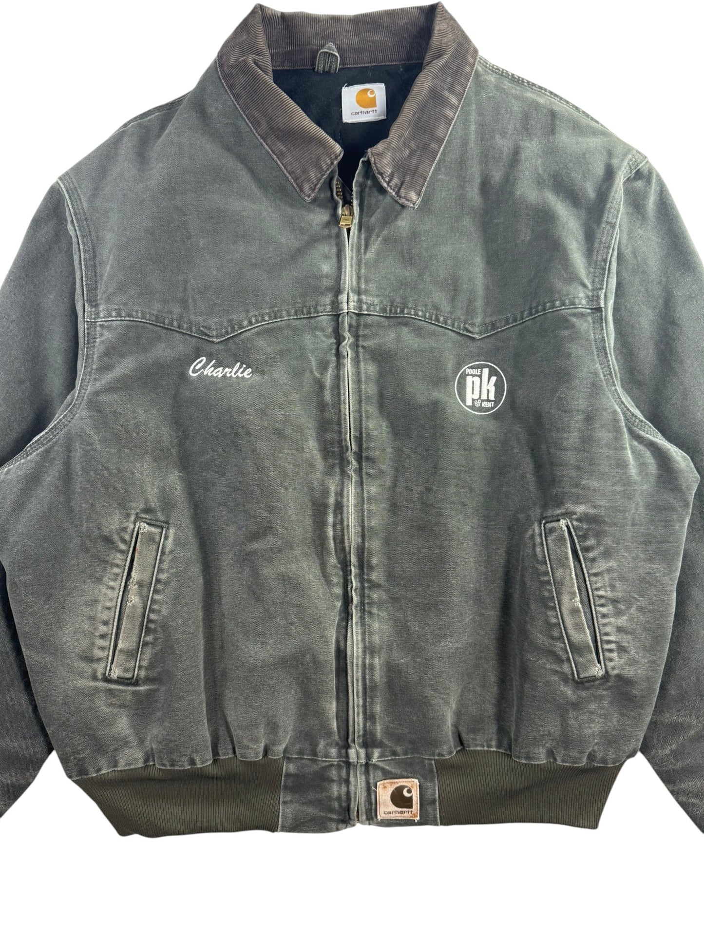 Vintage Faded Carhartt J14 MOS Santa Fe Bomber Jacket Quilt-Lined Men's Size XL
