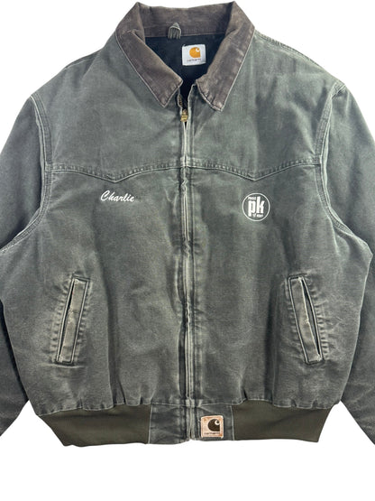 Vintage Faded Carhartt J14 MOS Santa Fe Bomber Jacket Quilt-Lined Men's Size XL