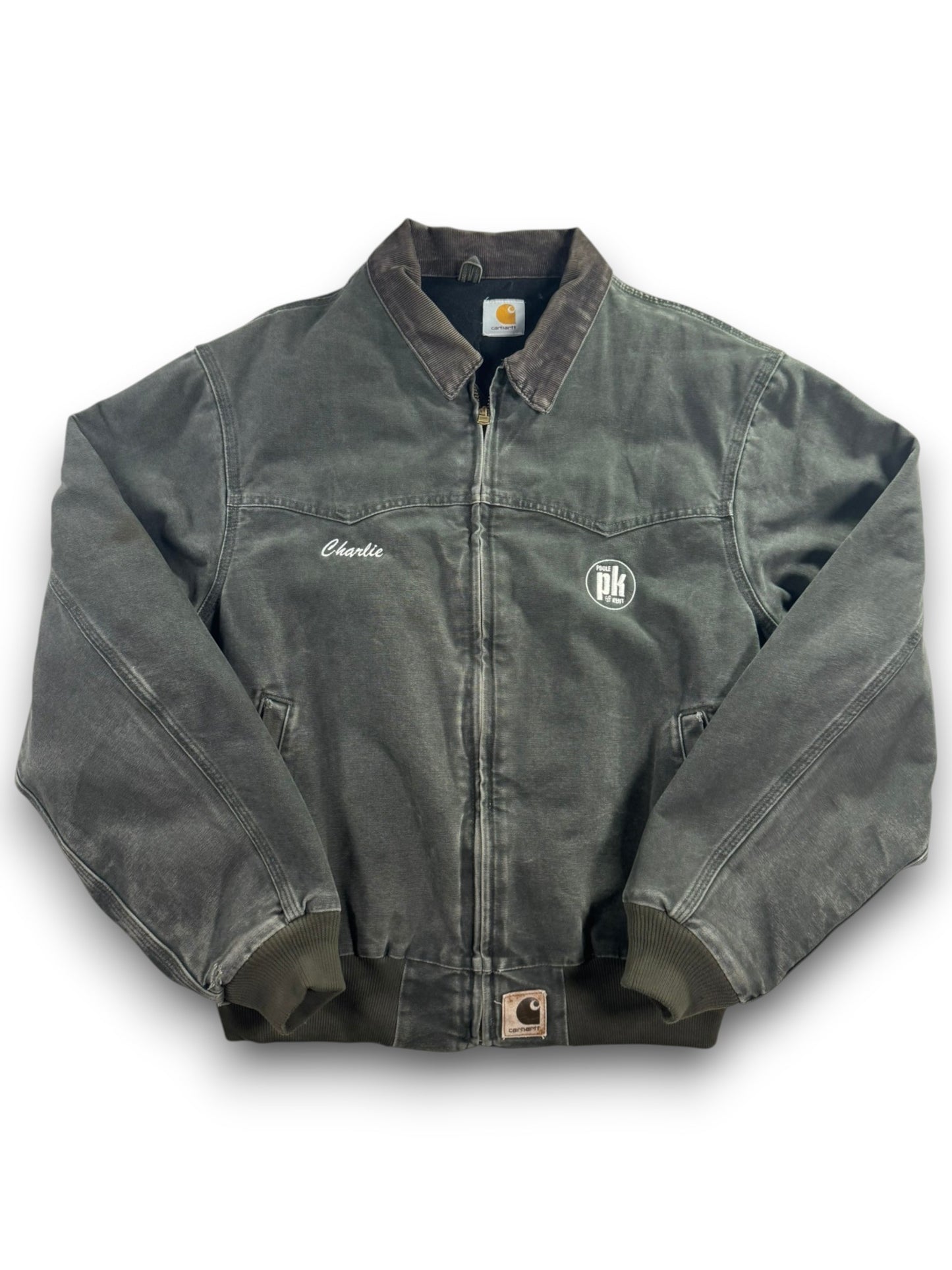 Vintage Faded Carhartt J14 MOS Santa Fe Bomber Jacket Quilt-Lined Men's Size XL