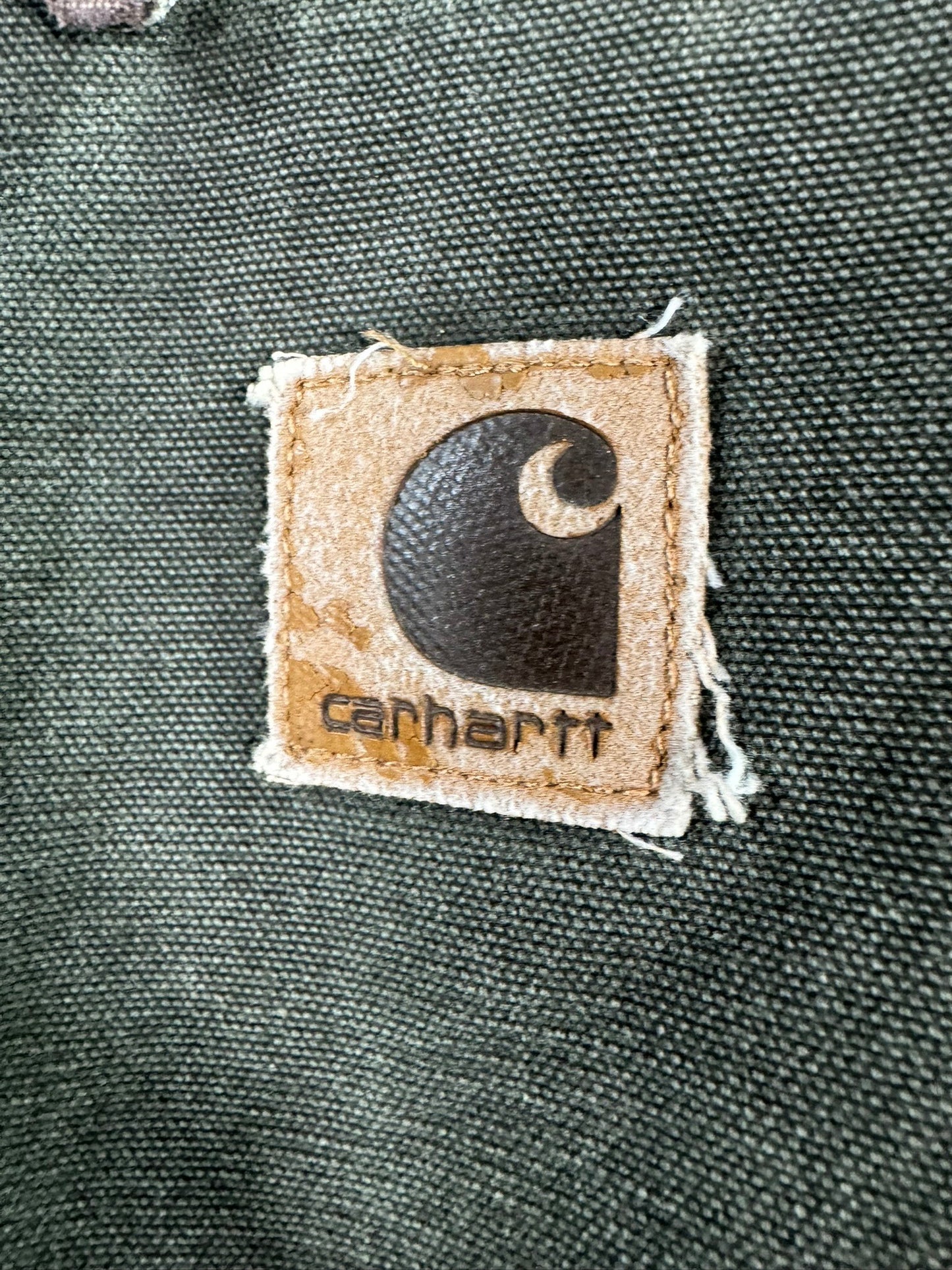 Vintage Carhartt J22 MOS Arctic Detroit Jacket Moss Green Canvas Quilted Mens XL