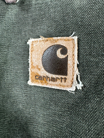 Vintage Carhartt J22 MOS Arctic Detroit Jacket Moss Green Canvas Quilted Mens XL