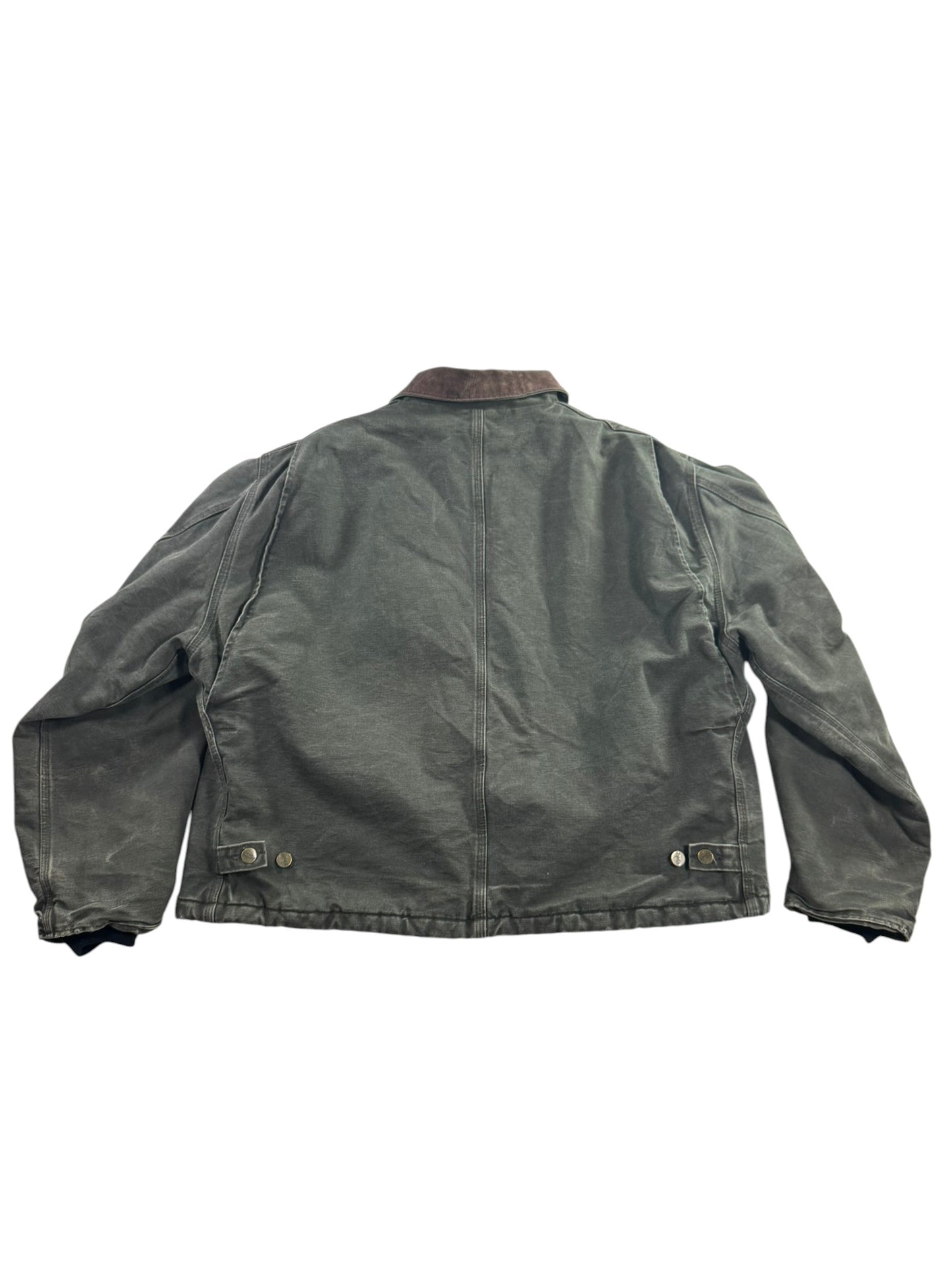 Vintage Carhartt J22 MOS Arctic Detroit Jacket Moss Green Canvas Quilted Mens XL