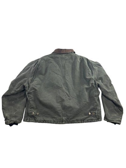 Vintage Carhartt J22 MOS Arctic Detroit Jacket Moss Green Canvas Quilted Mens XL