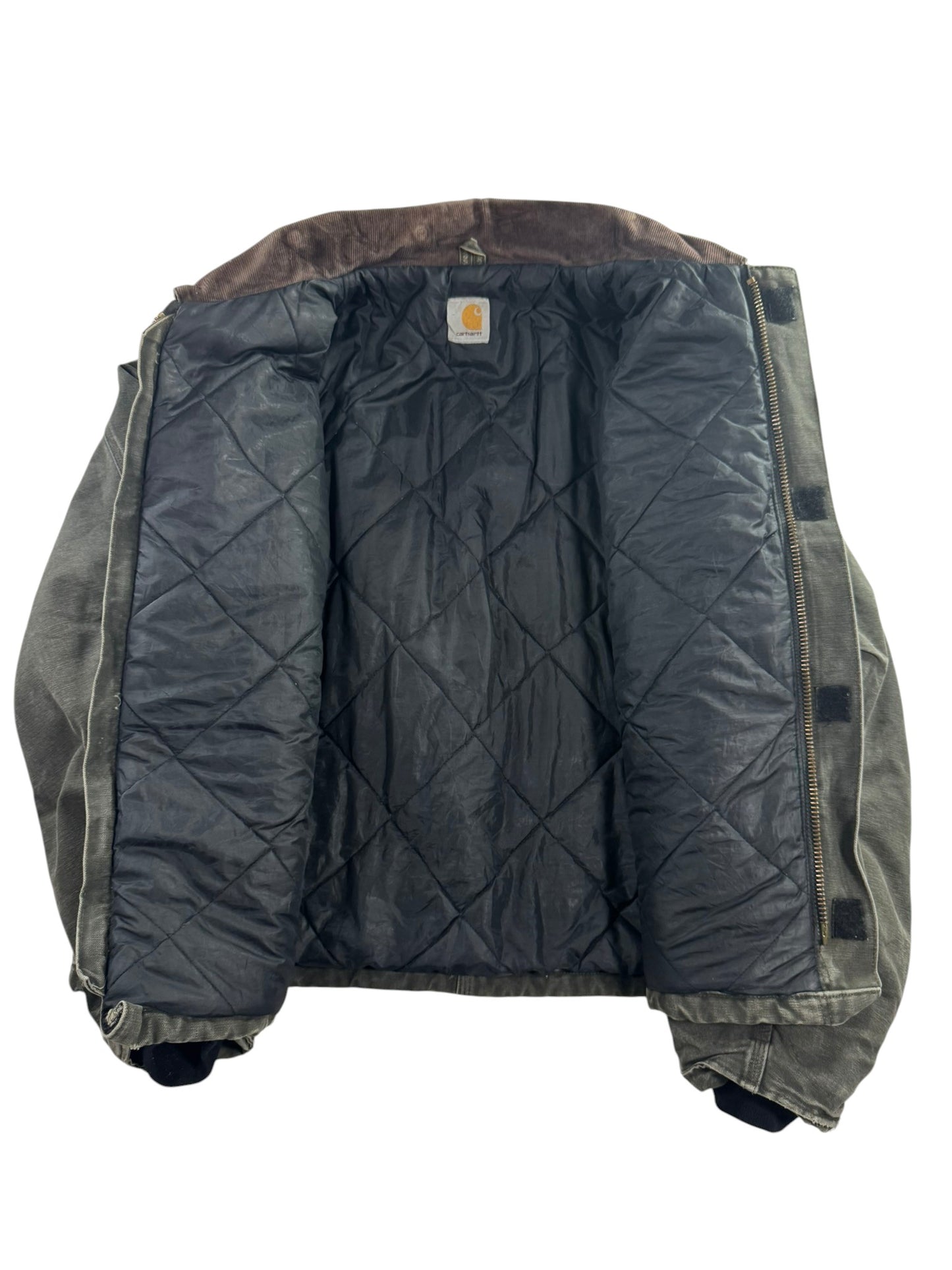 Vintage Carhartt J22 MOS Arctic Detroit Jacket Moss Green Canvas Quilted Mens XL