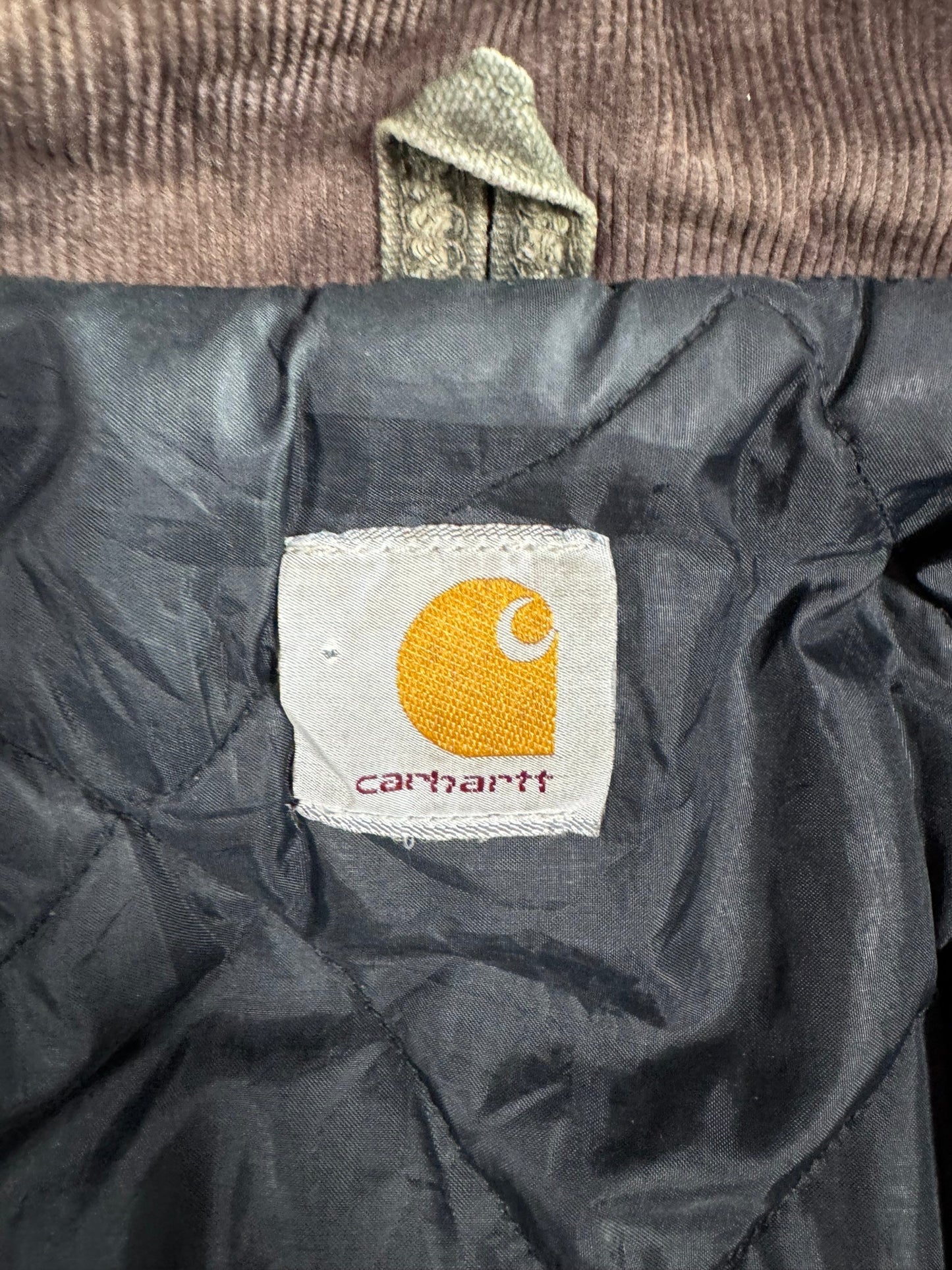 Vintage Carhartt J22 MOS Arctic Detroit Jacket Moss Green Canvas Quilted Mens XL