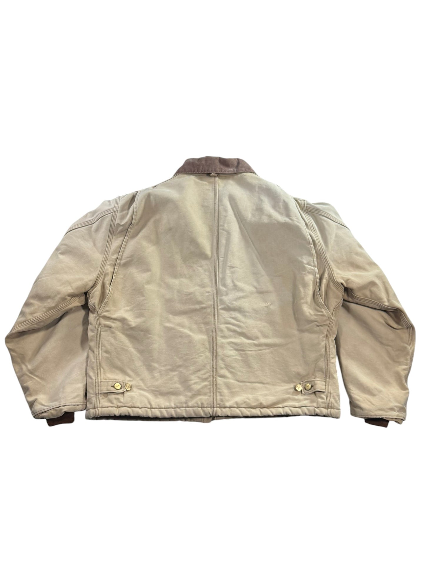 Vintage Sun Faded Carhartt J22 BRN Arctic Detroit Jacket Canvas Quilted Men's XL