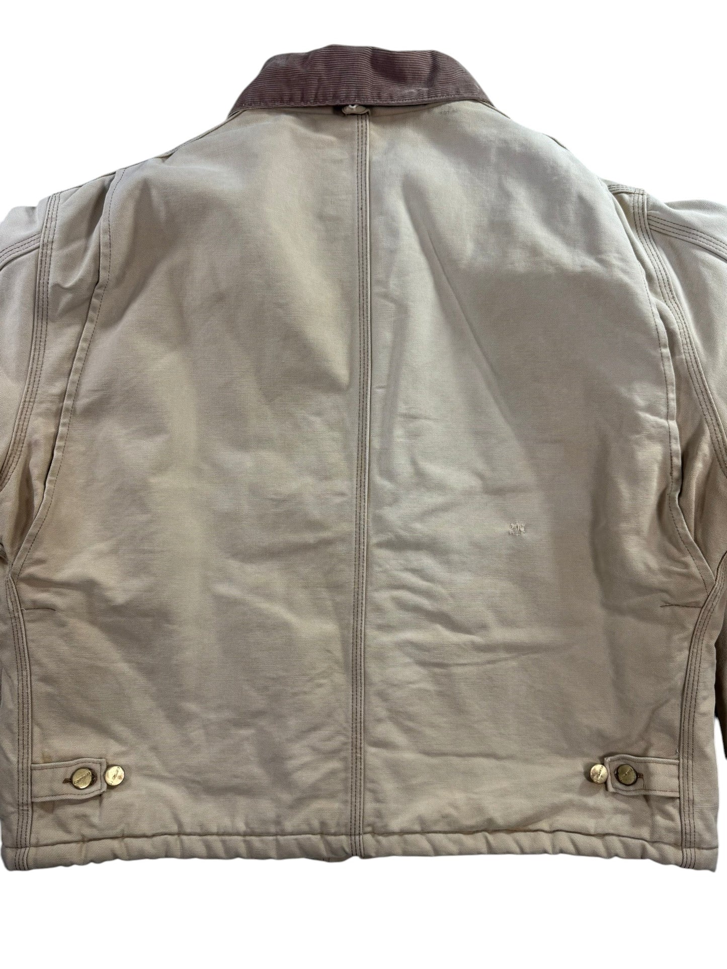 Vintage Sun Faded Carhartt J22 BRN Arctic Detroit Jacket Canvas Quilted Men's XL