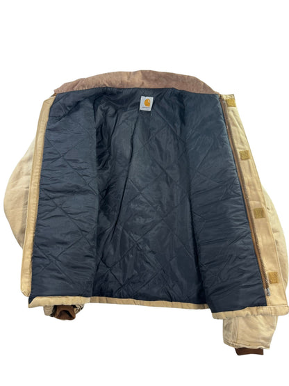 Vintage Sun Faded Carhartt J22 BRN Arctic Detroit Jacket Canvas Quilted Men's XL
