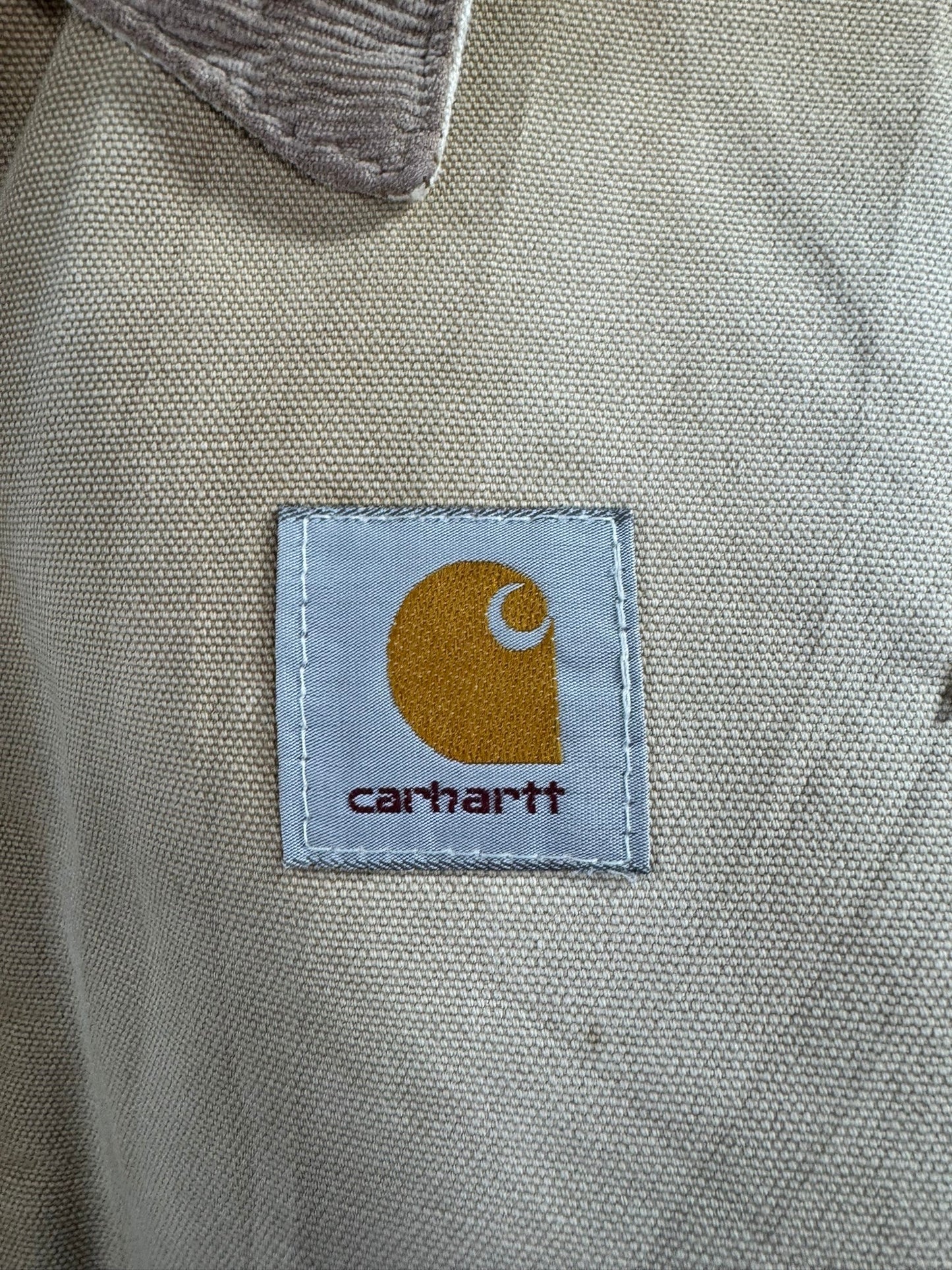 Vintage Distressed/Faded Carhartt J02 BRN Tan Detroit Quilt Lined Jacket Men's L