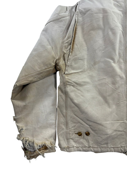 Vintage Distressed/Faded Carhartt J02 BRN Tan Detroit Quilt Lined Jacket Men's L