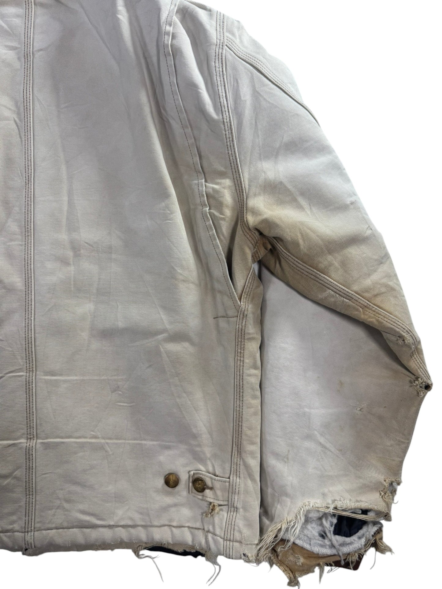 Vintage Distressed/Faded Carhartt J02 BRN Tan Detroit Quilt Lined Jacket Men's L