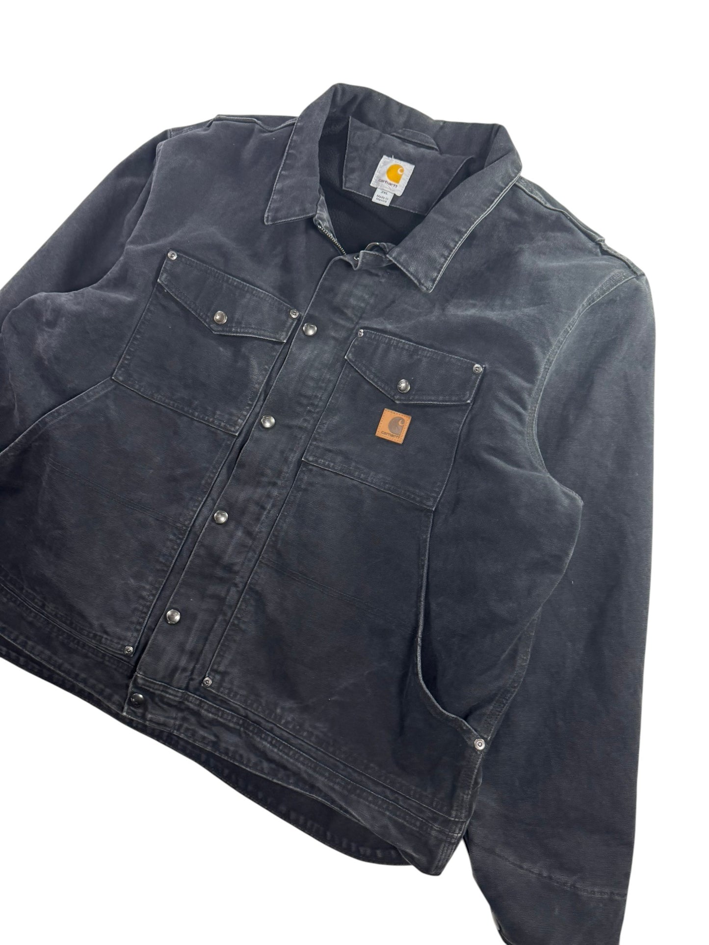Carhartt Berwick Jacket Men's 2XL Fleece Lined Sandstone Black VTG