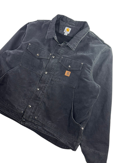 Carhartt Berwick Jacket Men's 2XL Fleece Lined Sandstone Black VTG