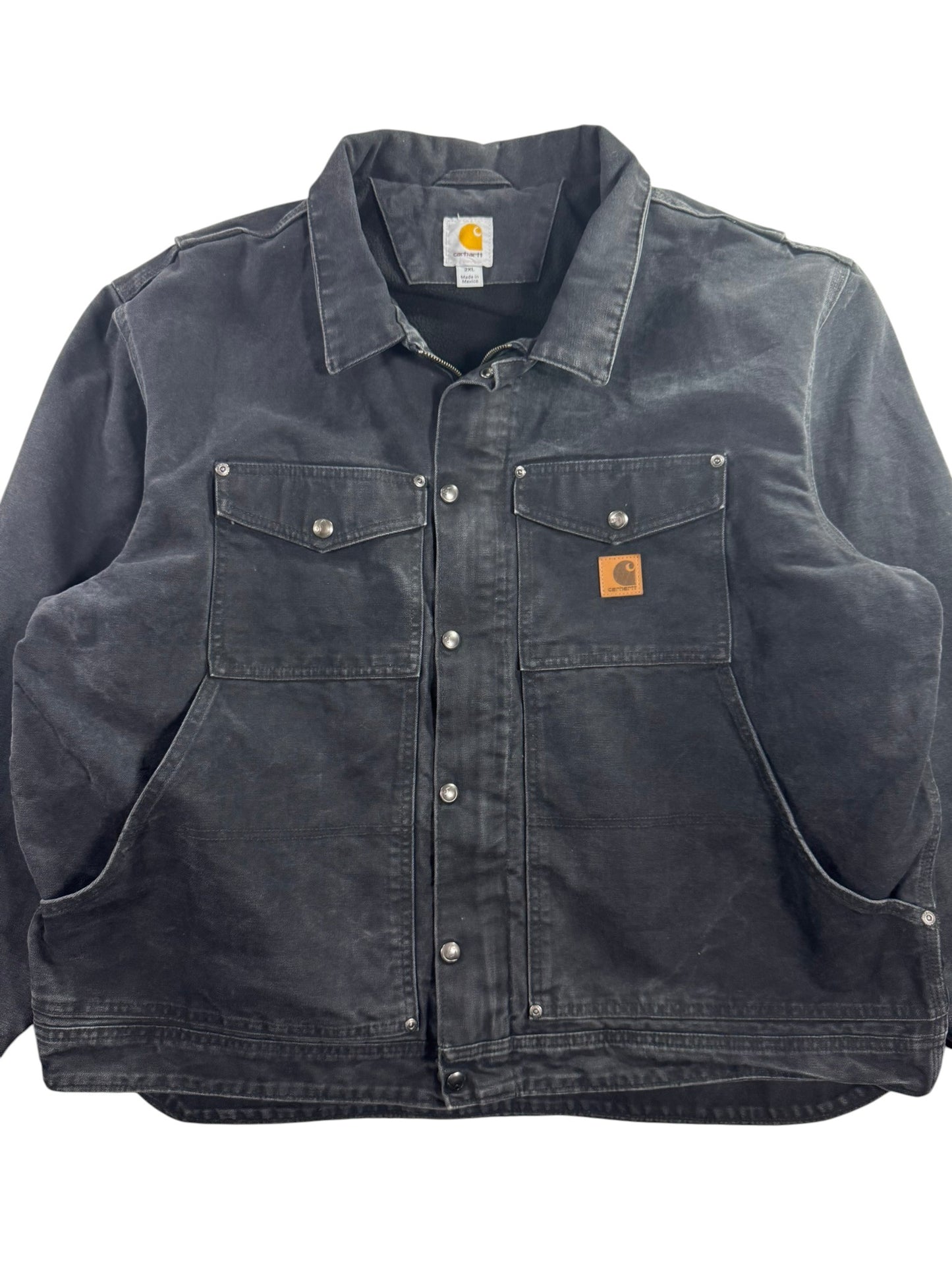 Carhartt Berwick Jacket Men's 2XL Fleece Lined Sandstone Black VTG
