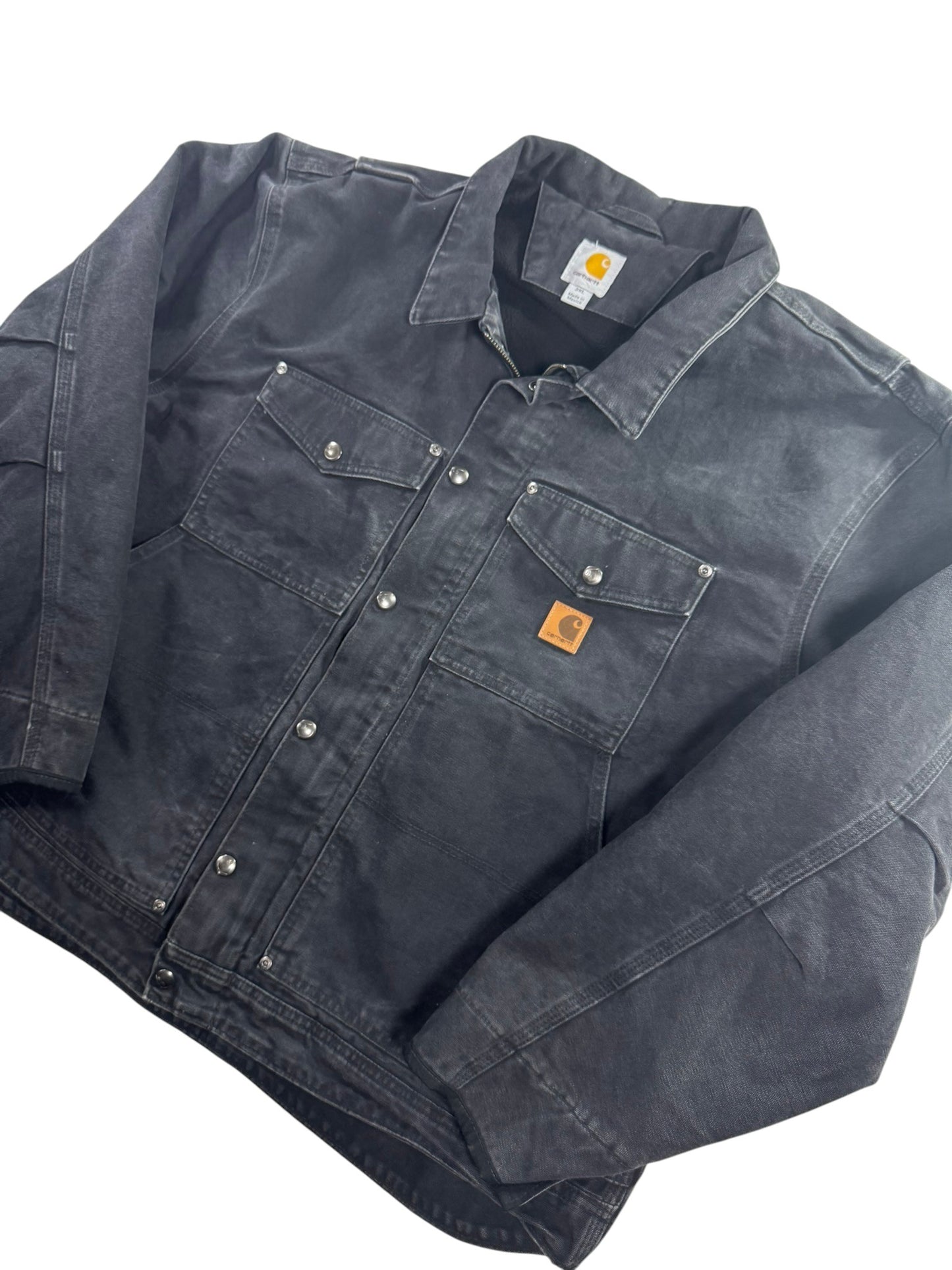 Carhartt Berwick Jacket Men's 2XL Fleece Lined Sandstone Black VTG