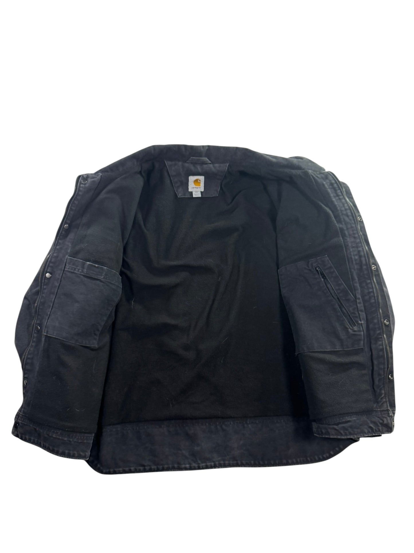 Carhartt Berwick Jacket Men's 2XL Fleece Lined Sandstone Black VTG