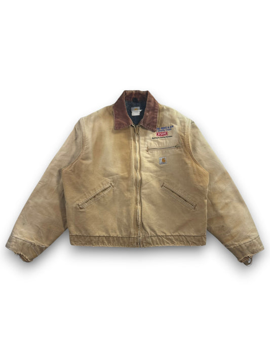 Carhartt Detroit Jacket Vintage J01 BRN 46R Made in US Blanket Lined Canvas XL