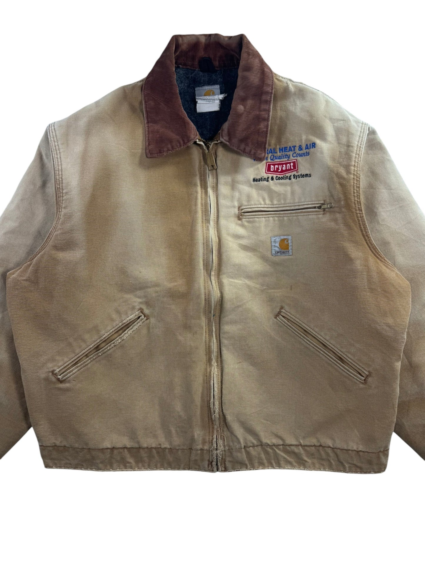 Carhartt Detroit Jacket Vintage J01 BRN 46R Made in US Blanket Lined Canvas XL
