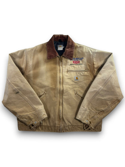 Carhartt Detroit Jacket Vintage J01 BRN 46R Made in US Blanket Lined Canvas XL