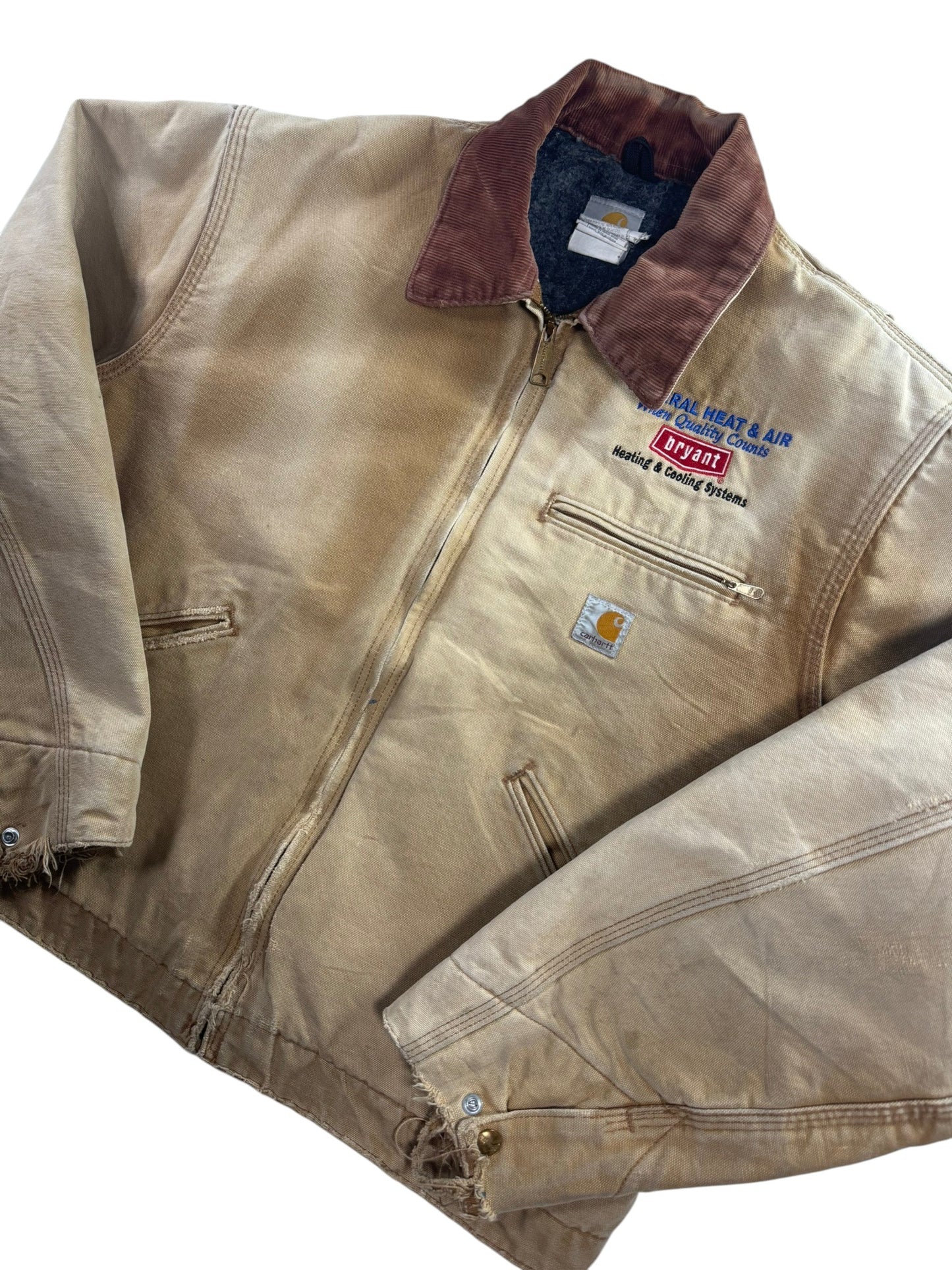 Carhartt Detroit Jacket Vintage J01 BRN 46R Made in US Blanket Lined Canvas XL