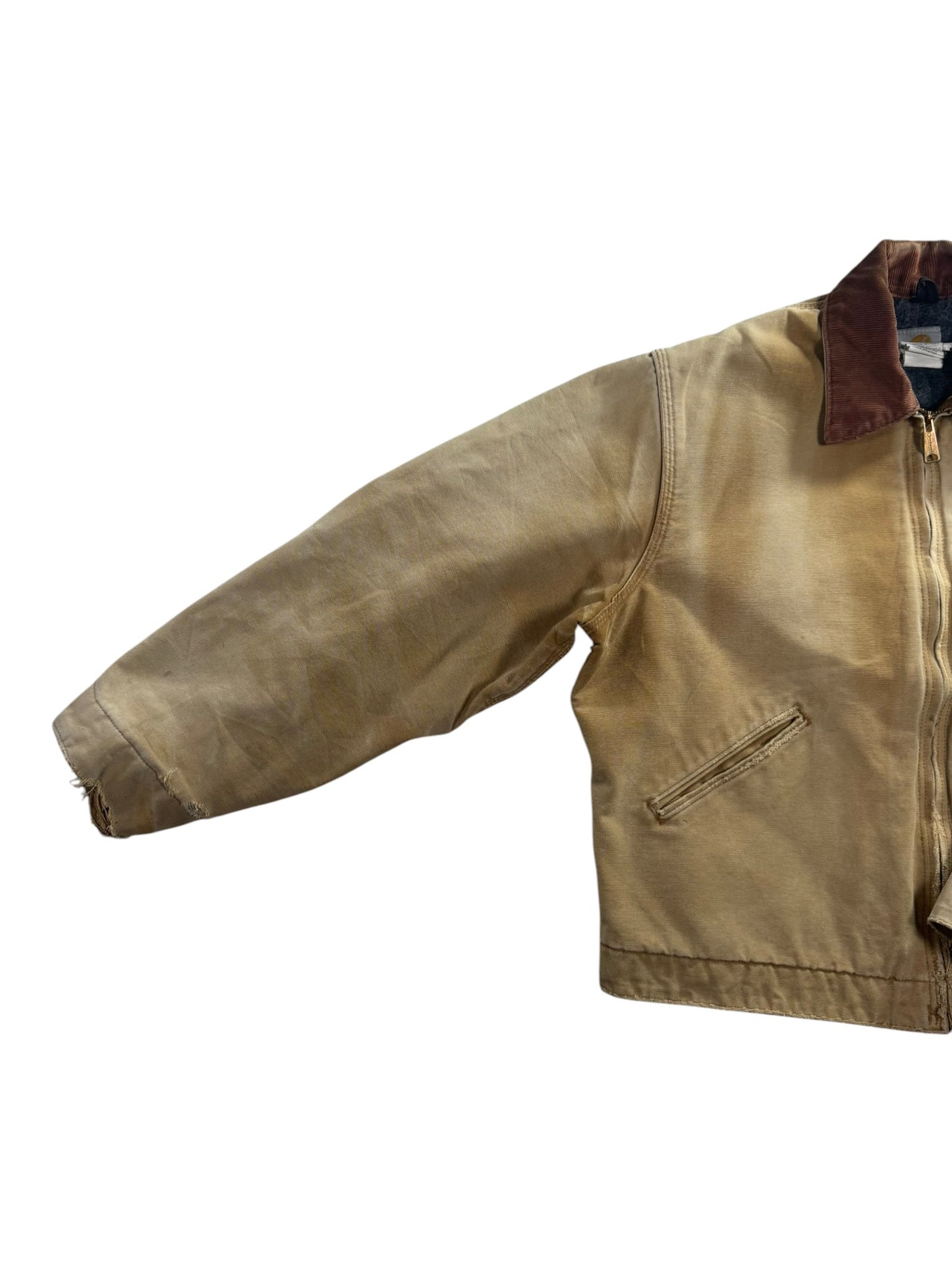 Carhartt Detroit Jacket Vintage J01 BRN 46R Made in US Blanket Lined Canvas XL
