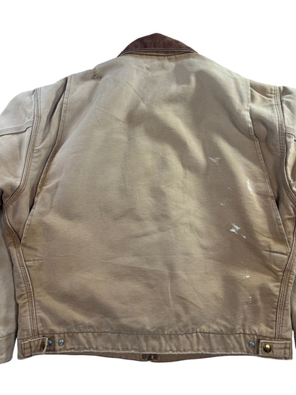 Carhartt Detroit Jacket Vintage J01 BRN 46R Made in US Blanket Lined Canvas XL