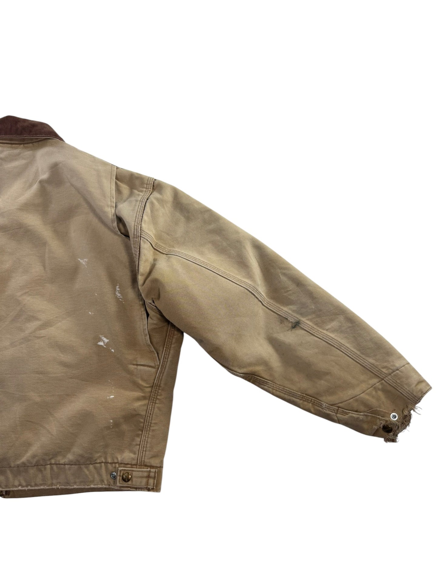 Carhartt Detroit Jacket Vintage J01 BRN 46R Made in US Blanket Lined Canvas XL