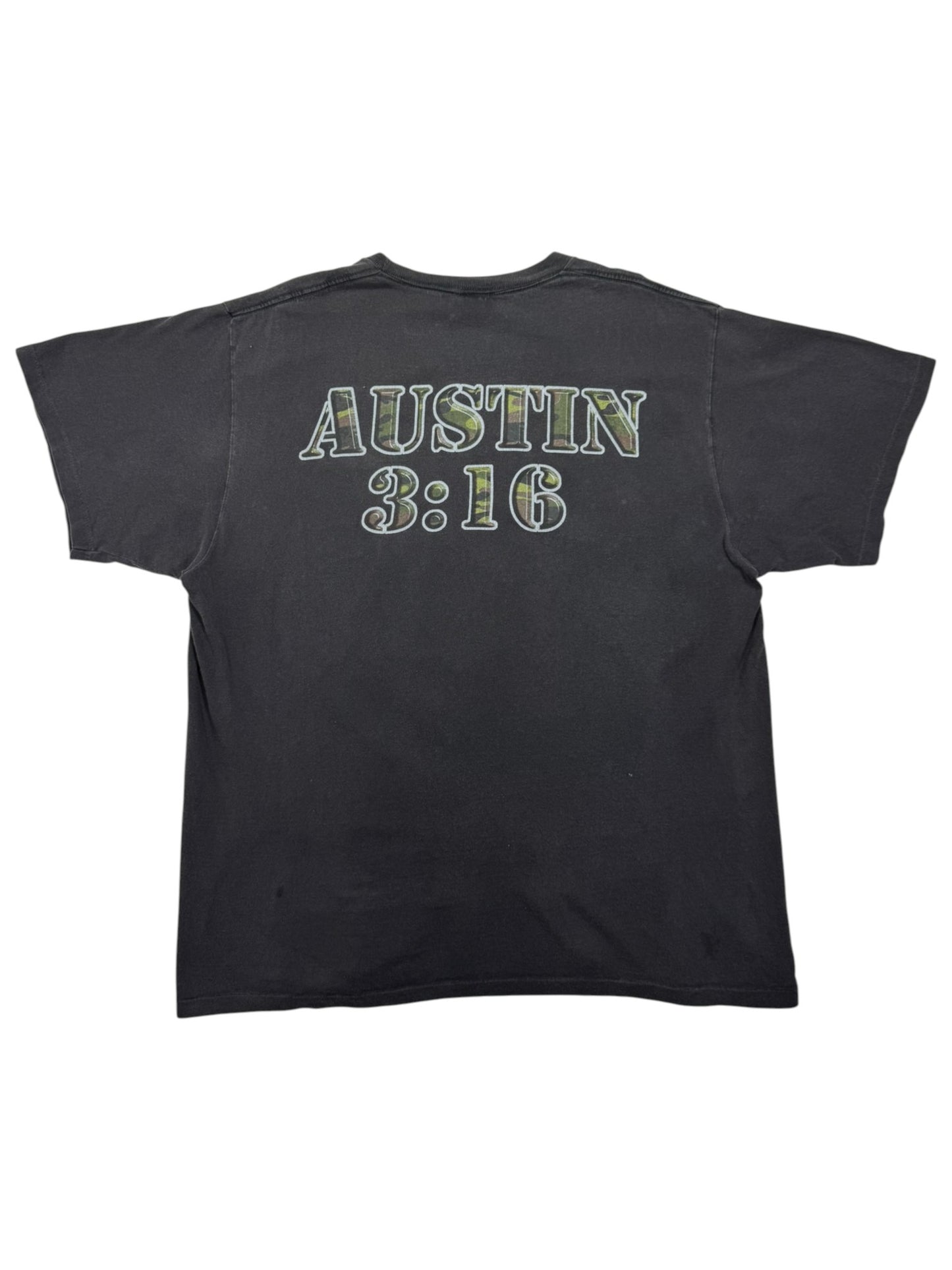 Stone Cold Steve Austin 3:16 Camouflage Big Face WWE Wrestling Tee - XL