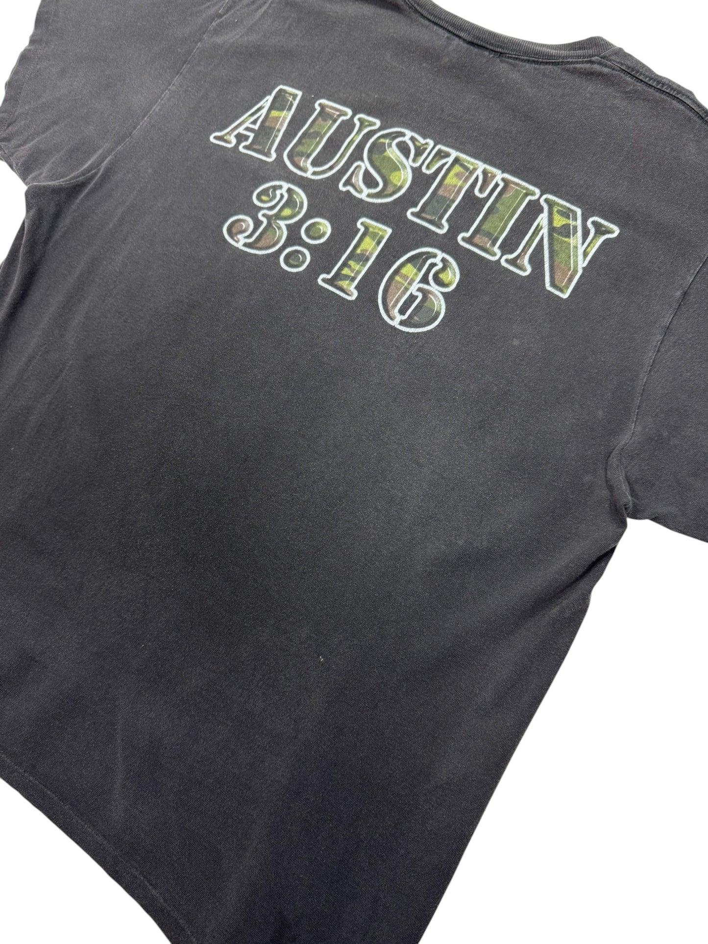 Stone Cold Steve Austin 3:16 Camouflage Big Face WWE Wrestling Tee - XL