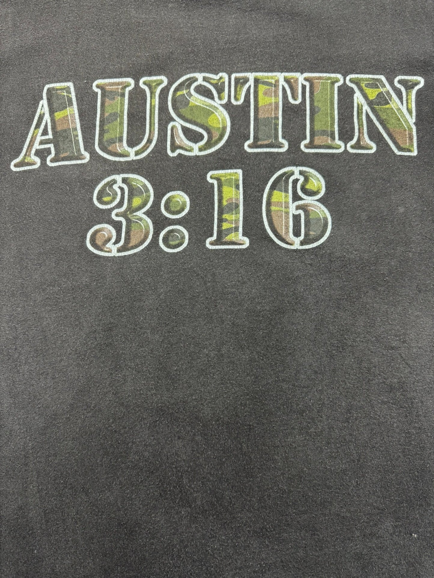 Stone Cold Steve Austin 3:16 Camouflage Big Face WWE Wrestling Tee - XL