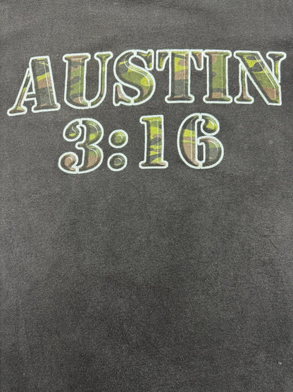 Stone Cold Steve Austin 3:16 Camouflage Big Face WWE Wrestling Tee - XL