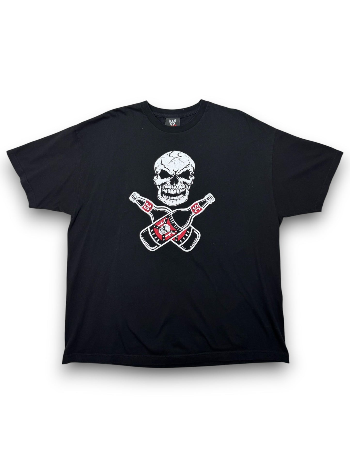 WWE Stone Cold Steve Austin “Drink Beer” Skull Graphic Tee Shirt Black (2XL)