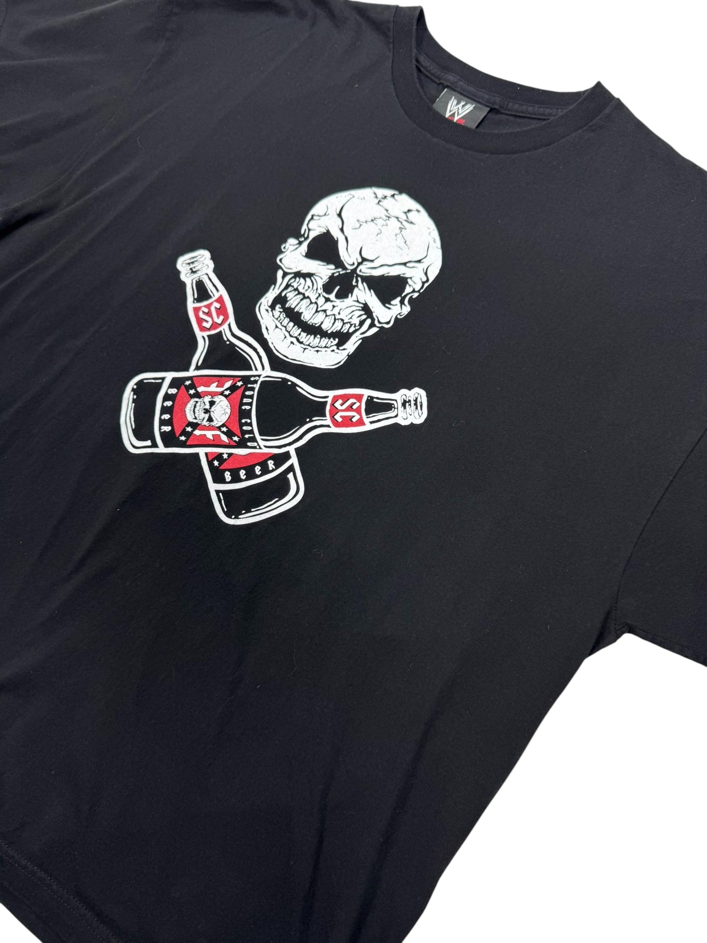 WWE Stone Cold Steve Austin “Drink Beer” Skull Graphic Tee Shirt Black (2XL)