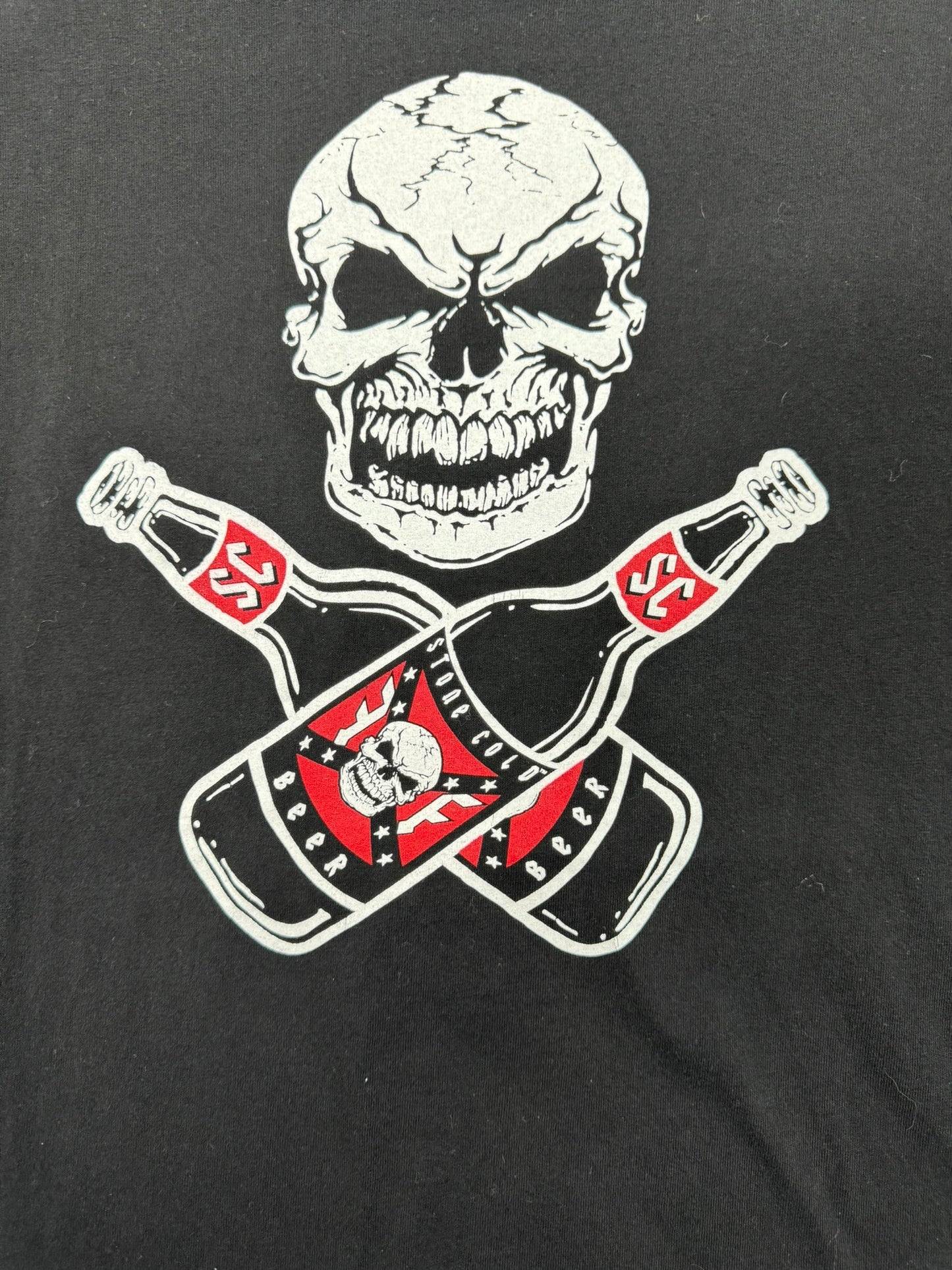 WWE Stone Cold Steve Austin “Drink Beer” Skull Graphic Tee Shirt Black (2XL)