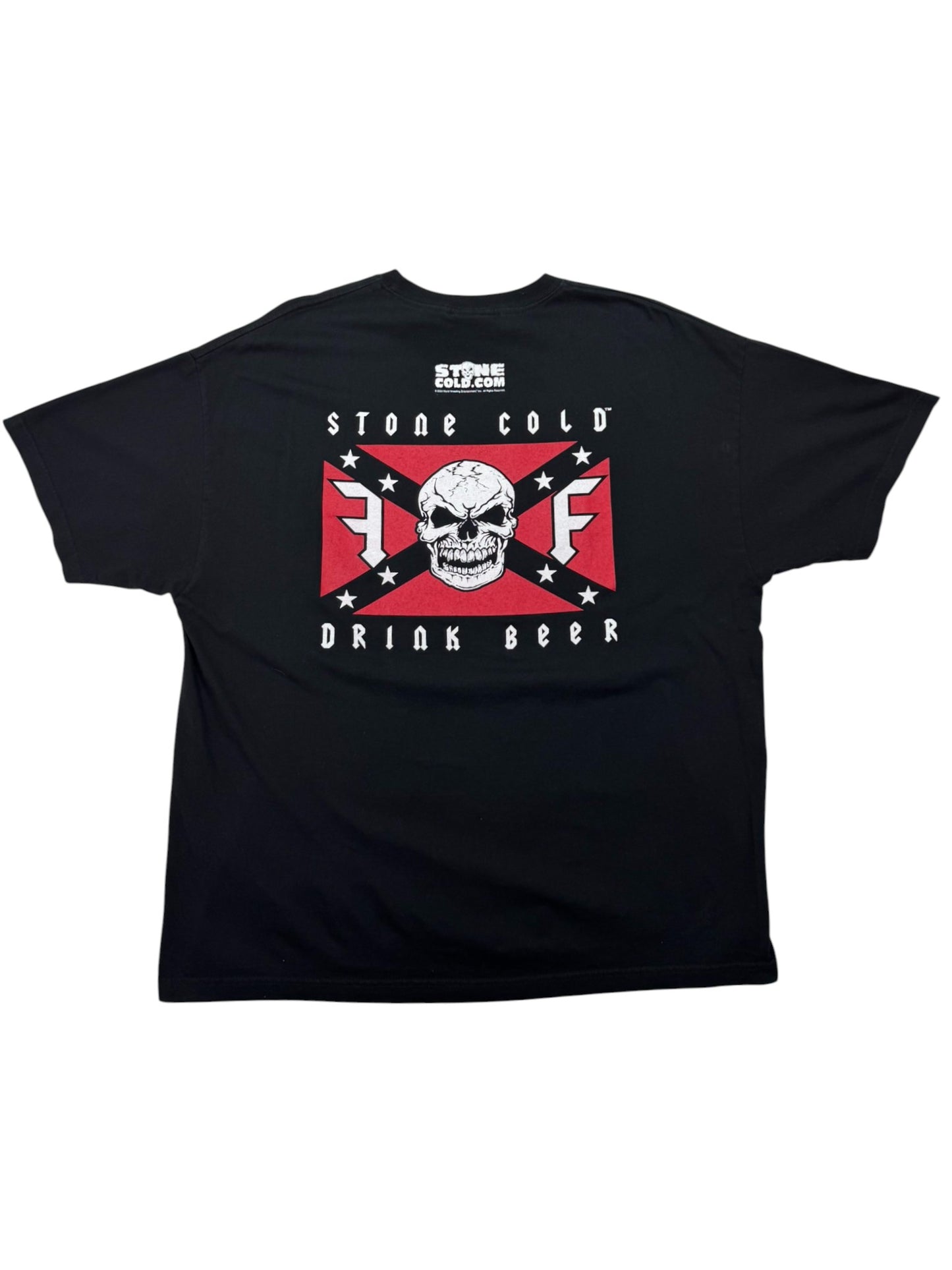 WWE Stone Cold Steve Austin “Drink Beer” Skull Graphic Tee Shirt Black (2XL)