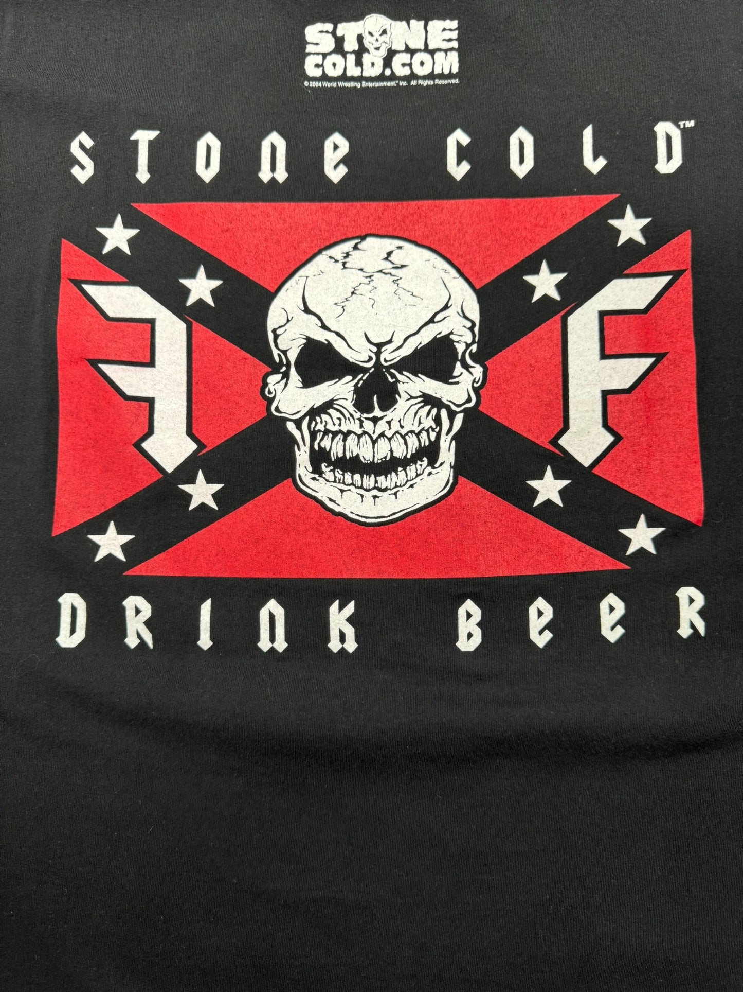 WWE Stone Cold Steve Austin “Drink Beer” Skull Graphic Tee Shirt Black (2XL)