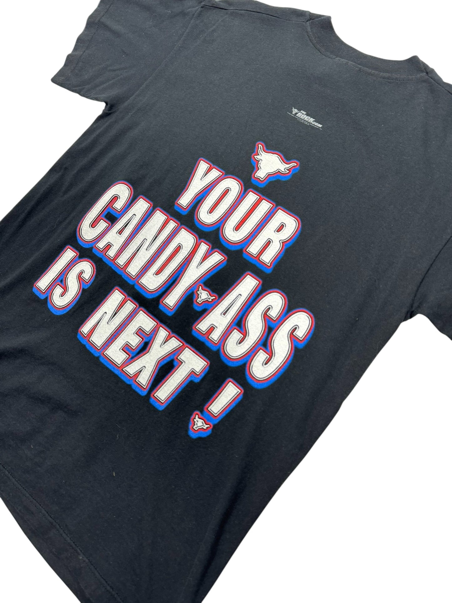 Vintage WWF The Rock “Get Ready / Your Candy Ass Is Next” Tee Shirt Black (M)