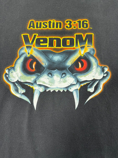 WWE Stone Cold Steve Austin “Austin 3:16 Venom” Snake Graphic Tee Black (XL)