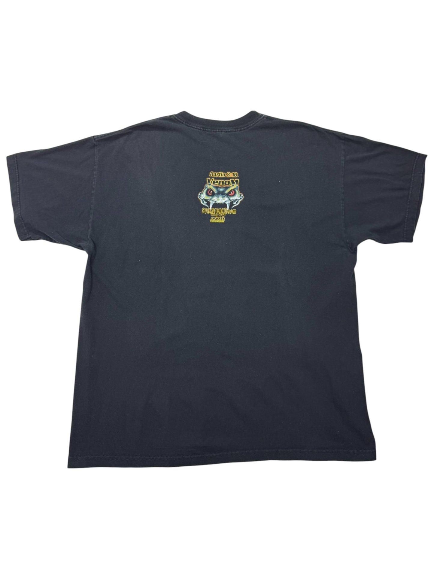 WWE Stone Cold Steve Austin “Austin 3:16 Venom” Snake Graphic Tee Black (XL)