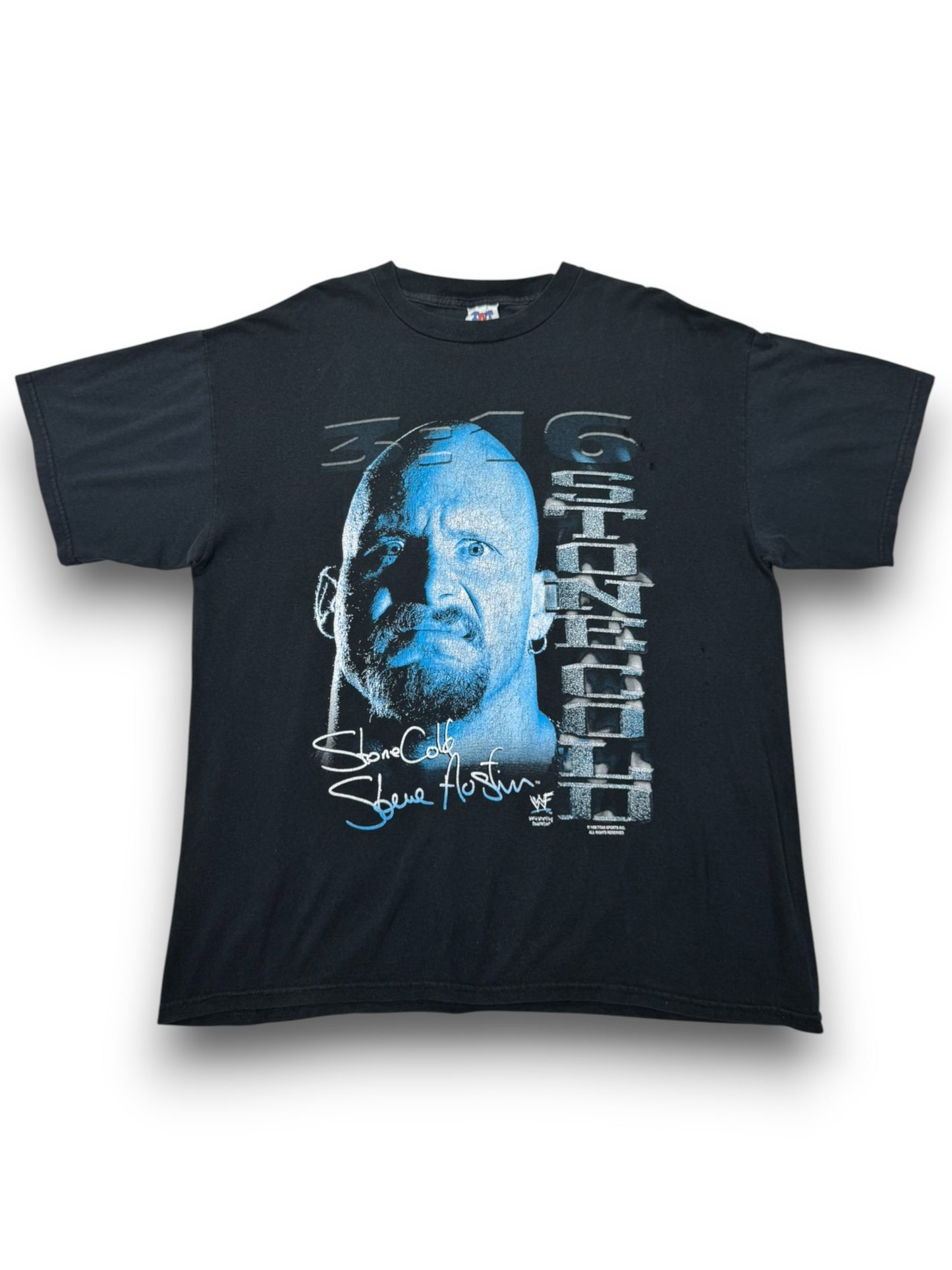 Vintage WWF Stone Cold Steve Austin Big Face Self Portrait Wrestling Tee (XL)