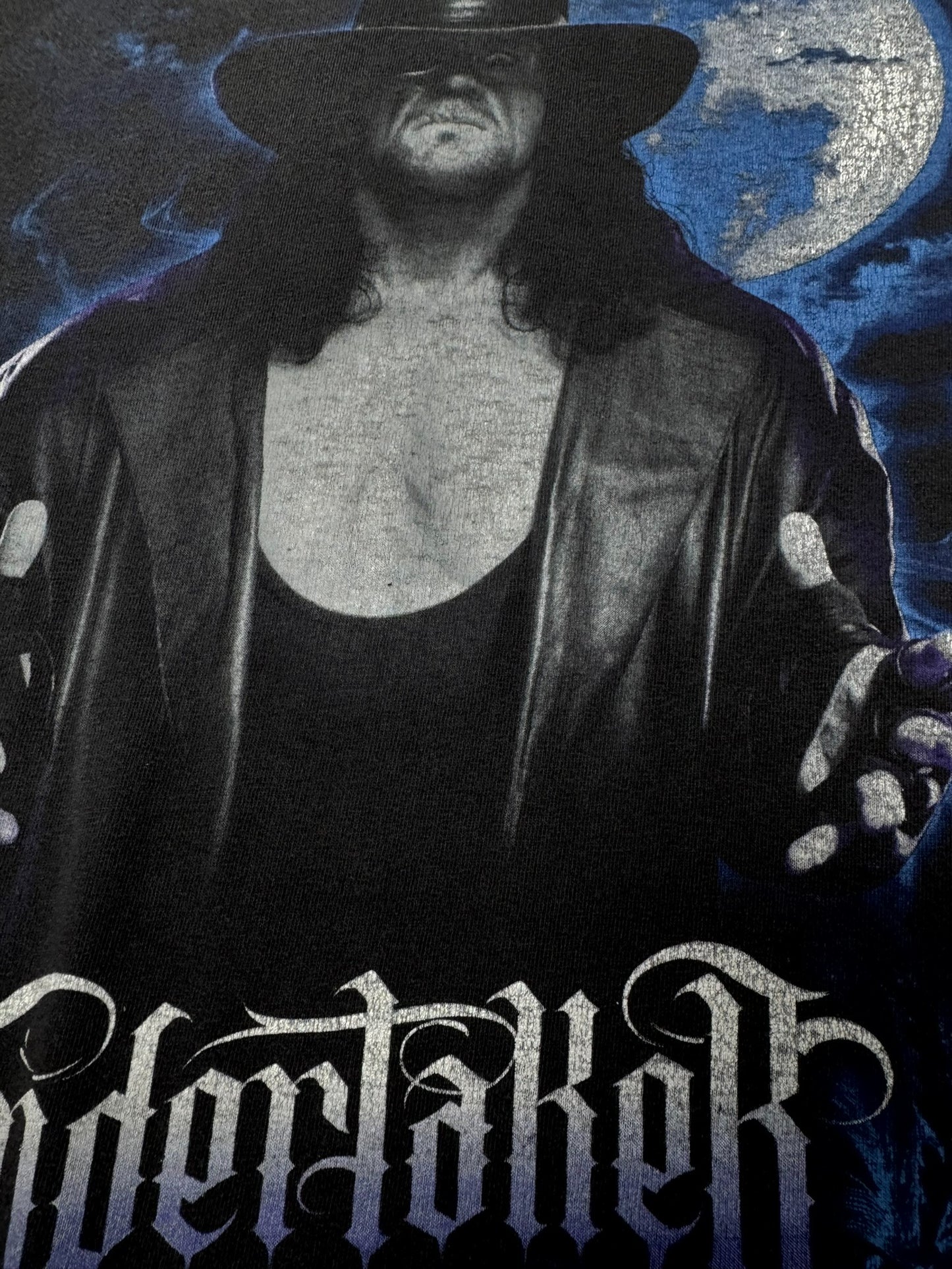 Vintage WWE Undertaker Deadman Moon Graphic 2000s Wrestling Tee - XL