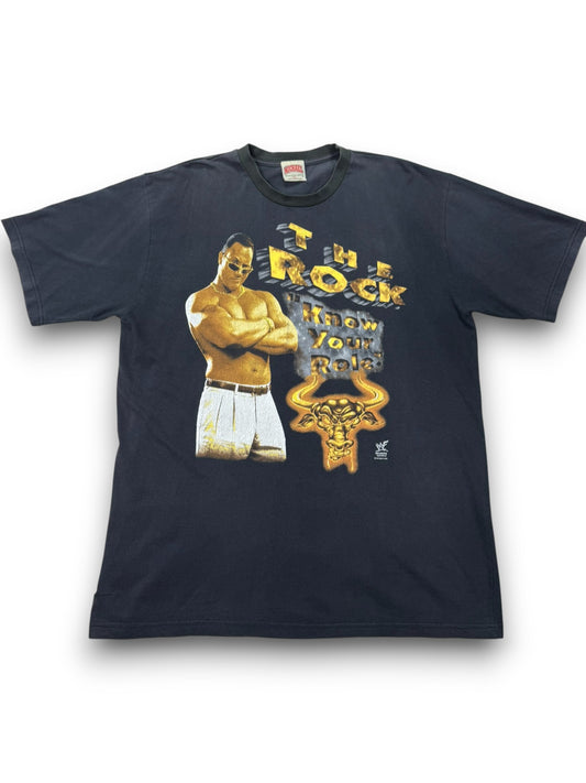 Vintage WWF The Rock “Know Your Role / This Rock Doesn’t Bleed” Tee Shirt - XL