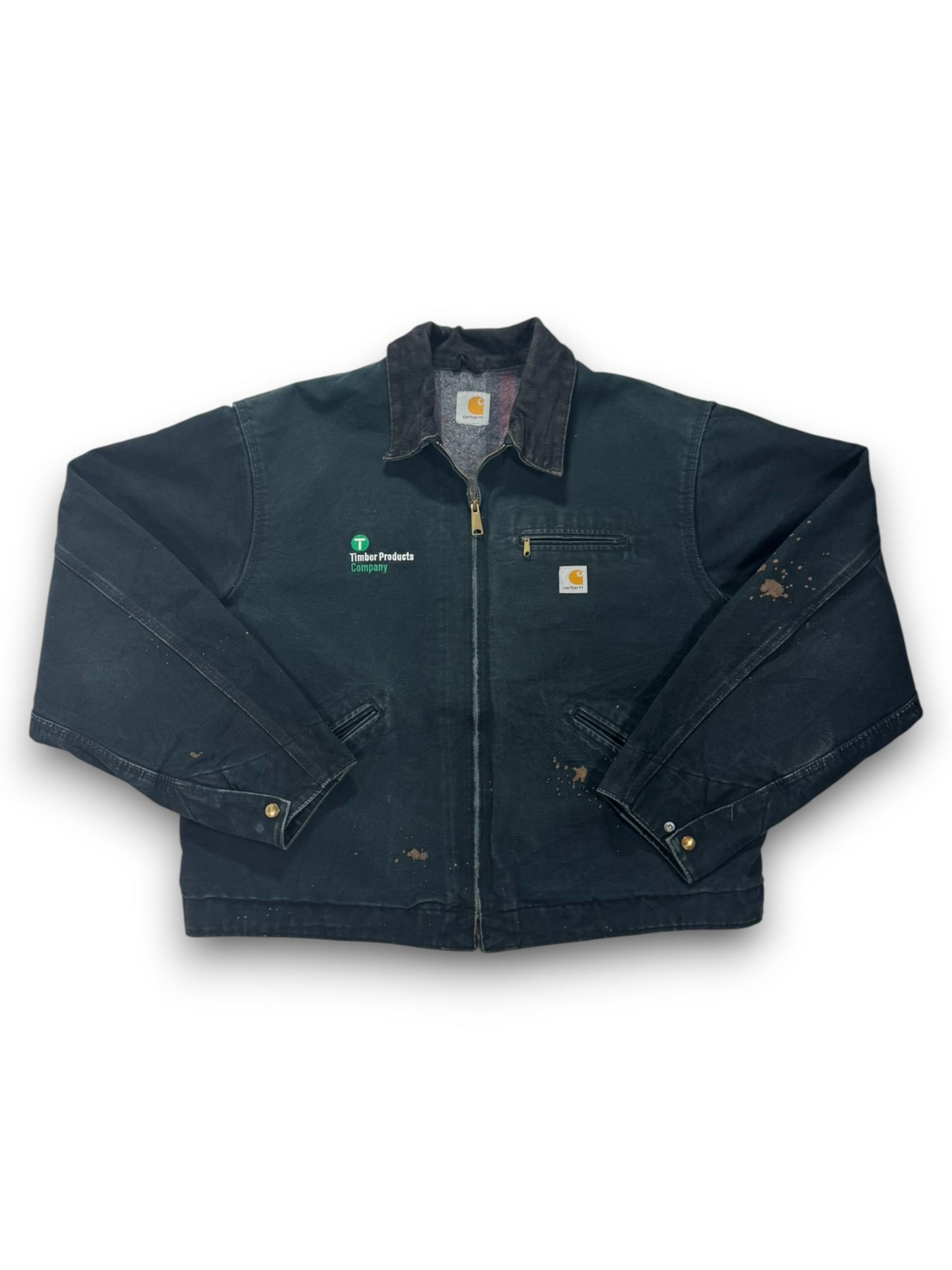 Vintage Carhartt J001 Blanket Lined Detroit Jacket Black Workwear - Large