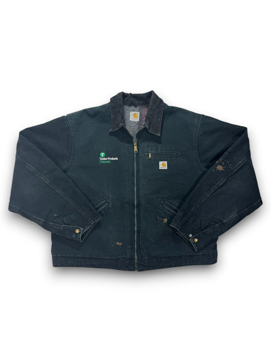 Vintage Carhartt J001 Blanket Lined Detroit Jacket Black Workwear - Large