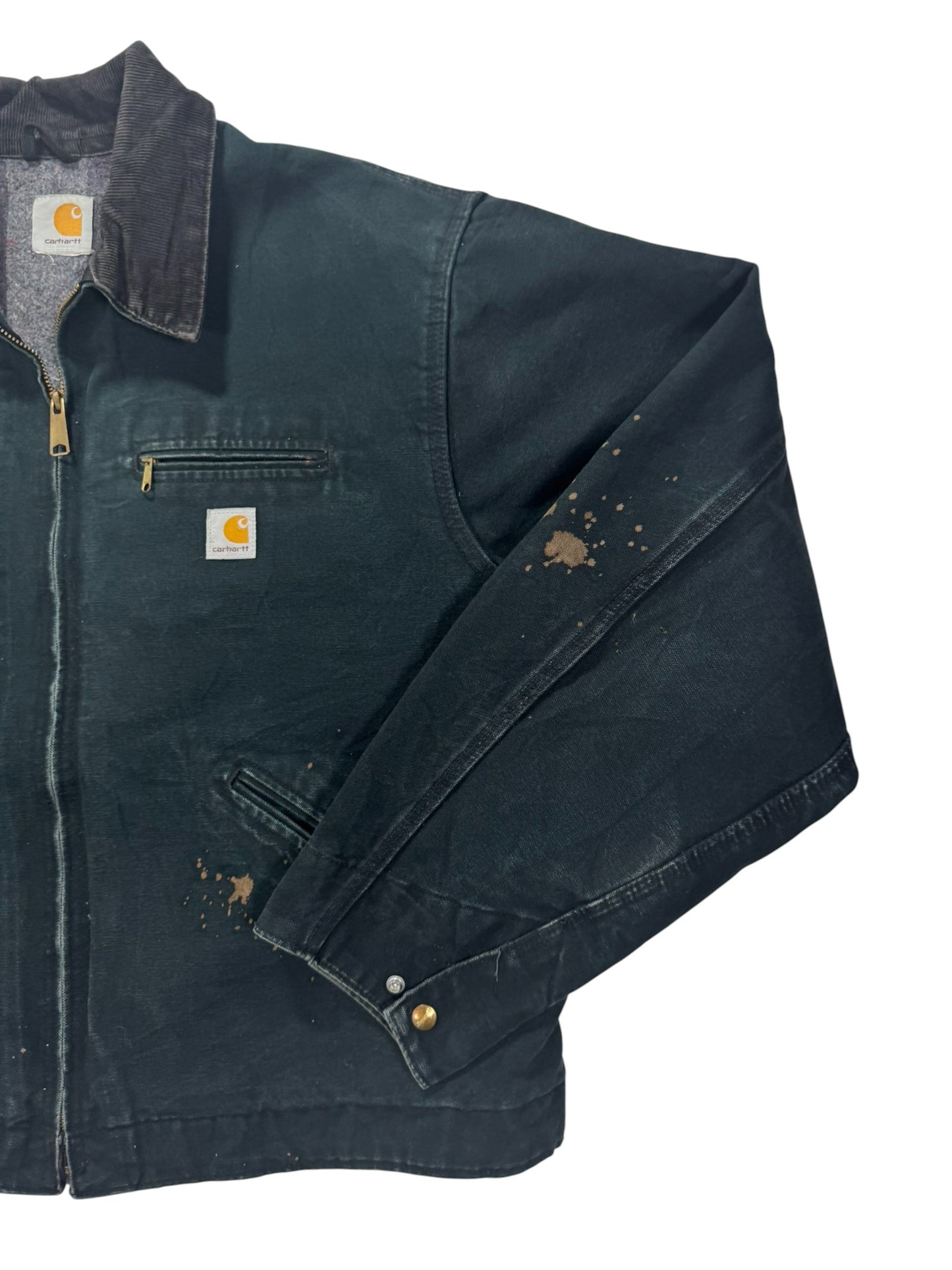 Vintage Carhartt J001 Blanket Lined Detroit Jacket Black Workwear - Large
