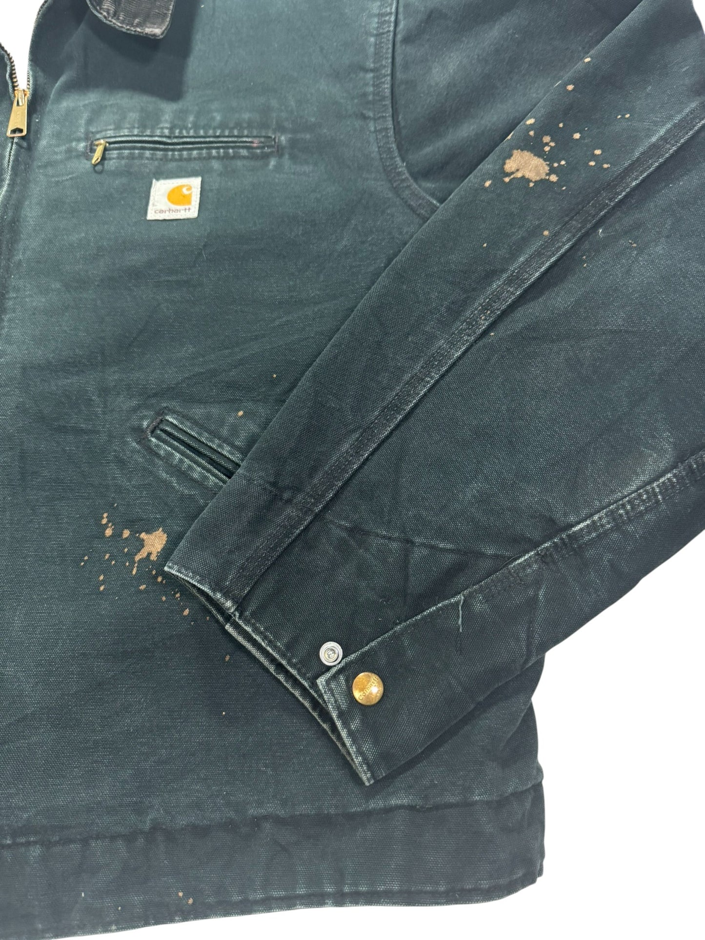 Vintage Carhartt J001 Blanket Lined Detroit Jacket Black Workwear - Large