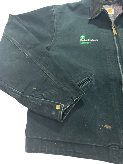 Vintage Carhartt J001 Blanket Lined Detroit Jacket Black Workwear - Large