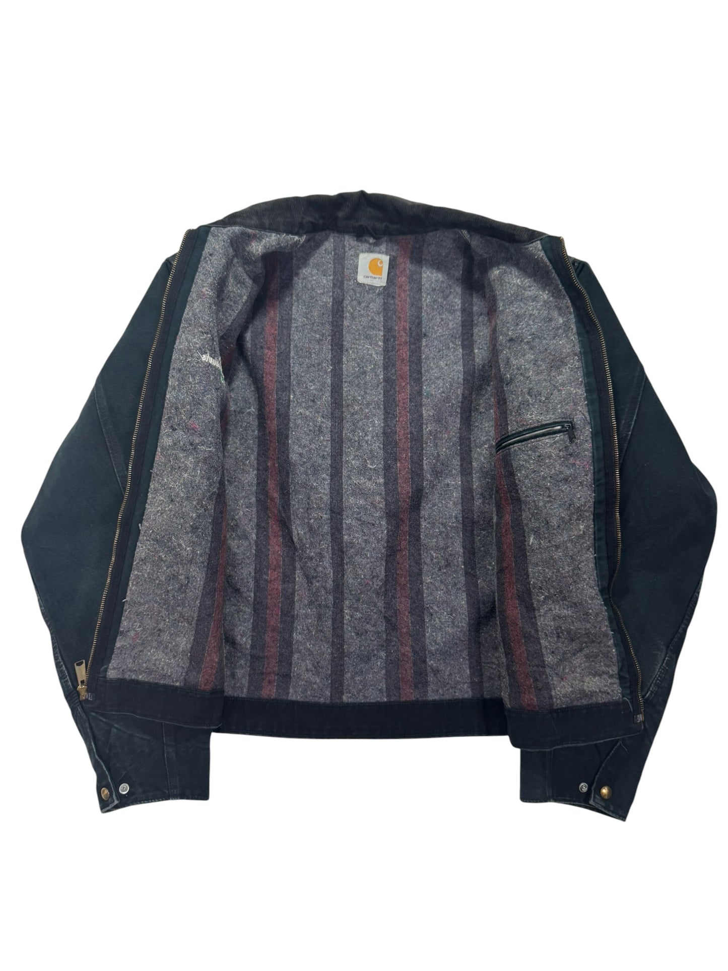 Vintage Carhartt J001 Blanket Lined Detroit Jacket Black Workwear - Large