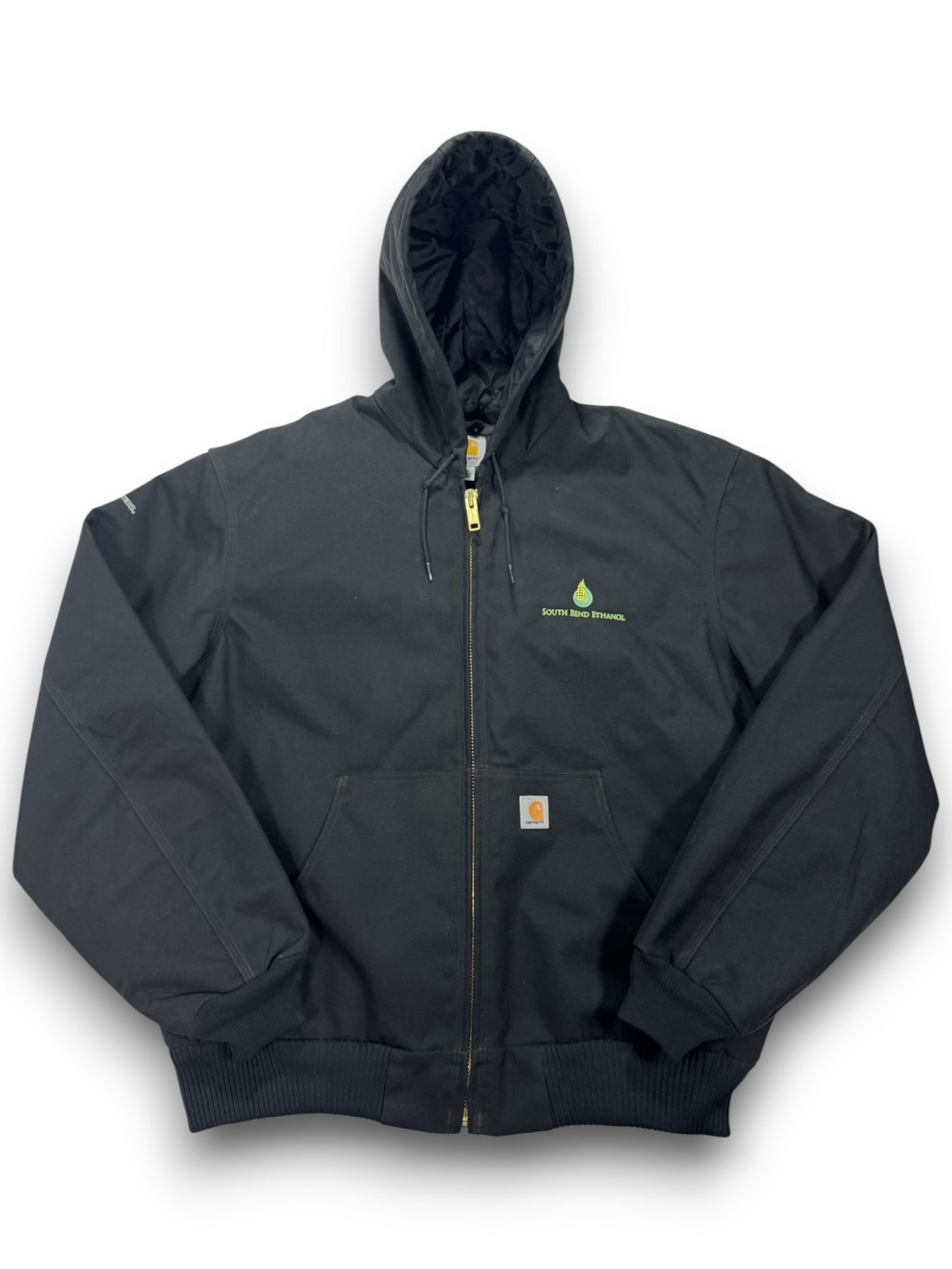 Carhartt J133 Extremes Active Jacket Black Hooded Quilted Workwear (L Tall)